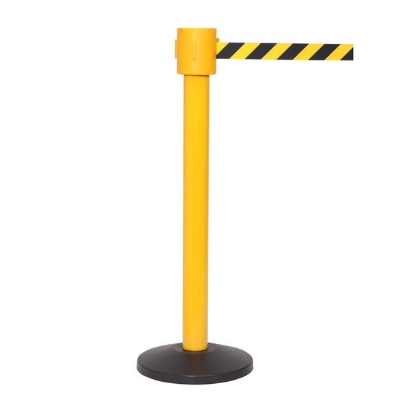 Queue Solutions SafetyPro 335, Yellow, 30' Yellow/Black CAUTION WET FLORR Belt SPRO335Y-YBCWF300
